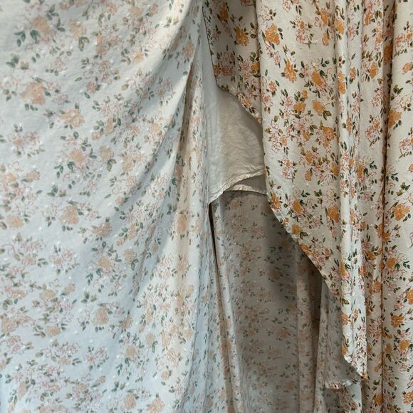 Auguste Womens Dress 8 Wrap Dress Floral Flutter Sleeve Empire Waist Swiss Dot - Picture 5 of 15